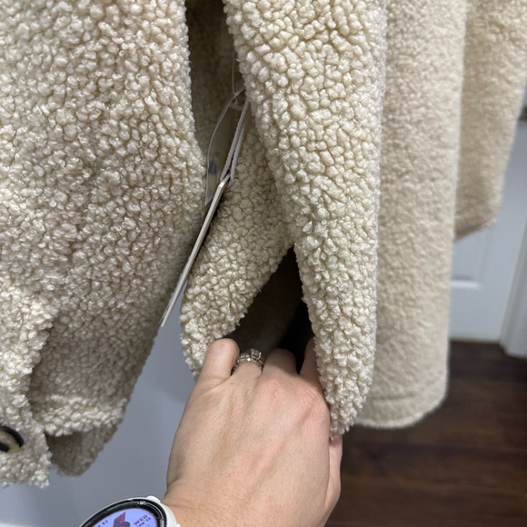 Good American Sherpa Shacket NWT Size 1/2 Tan Oversized Small / Medium - Picture 10 of 14